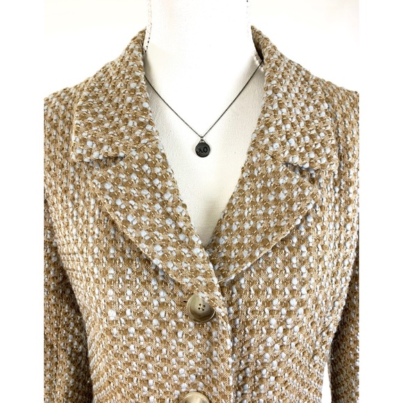 ANN TAYLOR Tweed Wool Button Front Blazer - Picture 2 of 5